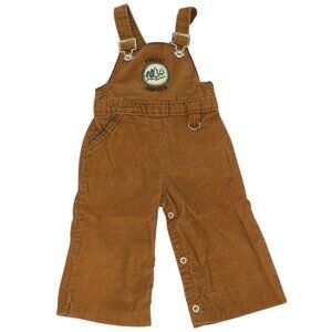 Vintage 70s Forest Ranger Overalls Brown Corduroy Union Made Unisex Infant 18 Mo